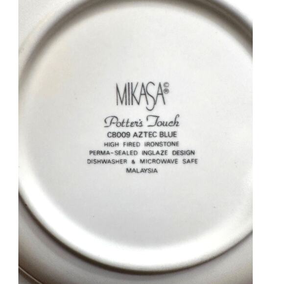 Mikasa Potters Touch Ironstone CB009 Aztec Blue 8.25" Soup Bowl-Excellent! - Picture 5 of 5